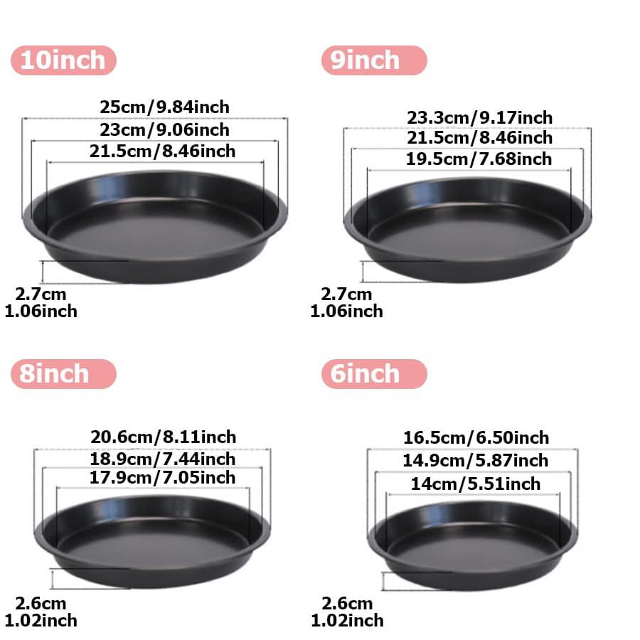 6-10inch Carbon Steel Circular Pizza Baking Tray Anti Stick Cake Baking Pan Microwave Oven Pie Cookie Baking Tray for Kitchen