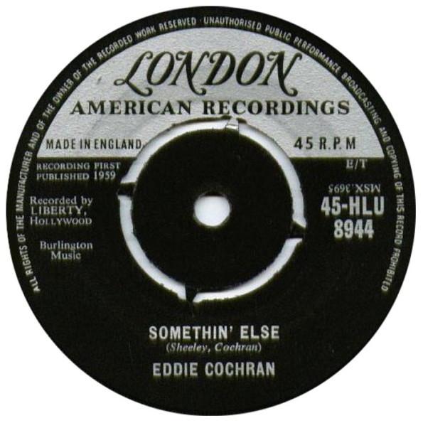 

7-дюймовая пластинка EDDIE COCHRAN - Somethin Else 45HLU8944 London Records, 1959 UK Рок Б/У