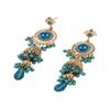 Fashionable Retro Ethnic Long Tassel Diamond Zircon Earrings For Women, , Courtly Elegance, Gorgeous Earrings