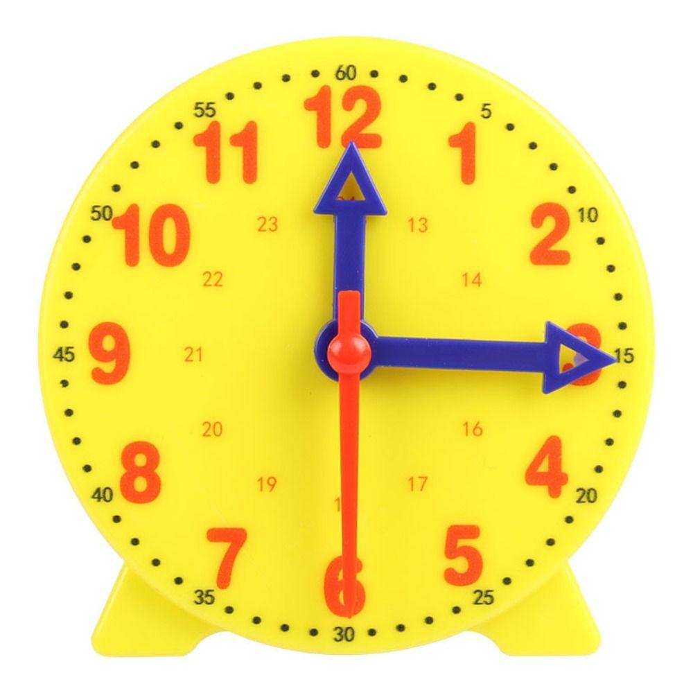

10cm Clock Educational Toys Early Education Colorful Clocks Toys Preschool Teaching Aids жовтий