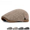 Retro Adjustable Newsboy Caps Grid Design Herringbone Pattern Berets British Style Painters Hats Men Fashion