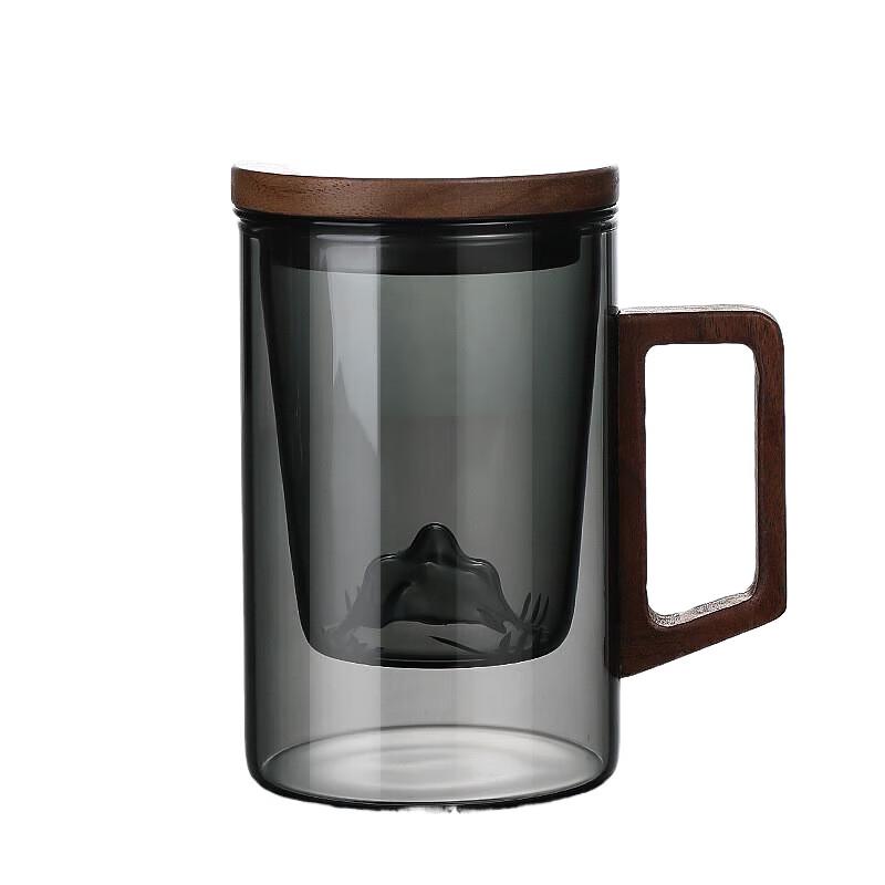 Shangheng 500ml Filter Glass Tea Cup with Square Handle
