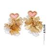 Eetit New Design Heart Petal Dangle Fashion Earrings 18K PVD Golden Plated Stainless Steel Charm Popular Daily Statement Jewelry