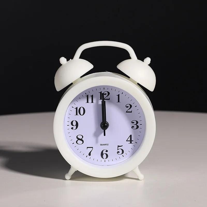 Vintage Exquisite Alarm Desktop Analog with Night Light, Suitable for Home Office Mini Travel Alarm Clock