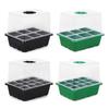 6/12 Holes Seed Starter Tray with Elevated Lid Seedling Starter Trays Gardening Grow Germination Box for Plants Indoor