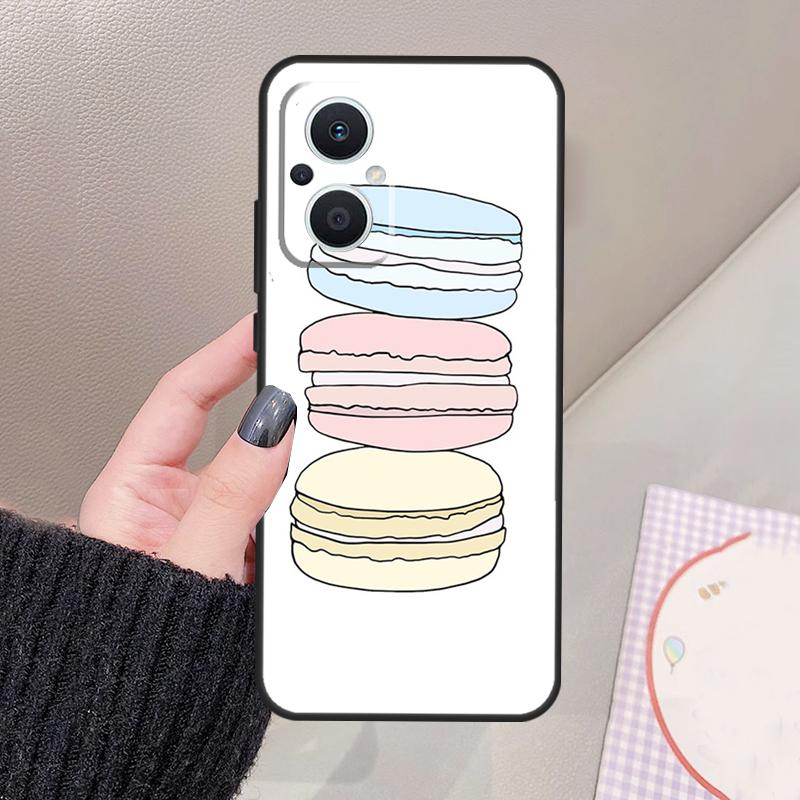 Macarons Cake Dessert Funda For OPPO Reno 10 11 12 13 14 Pro 8 7 Lite 11F 12F 13F 14F OPPO Find X8 X5 X6 X9 Pro Case