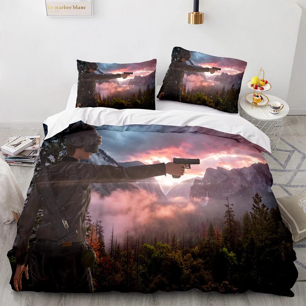 Comforter Pubg Bedding Set Single Twin Full Queen King Size Game Pubg Bed Set Aldult Kid Bedroom S 3D Print Men Women 034