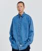 DE GRAND MATIN Over Fit Logo Denim Shirt_Medium Blue