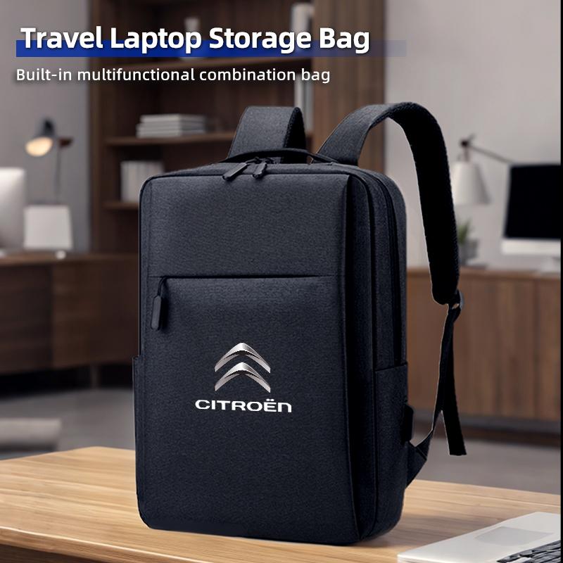 Bolsa para Laptop em Tecido Oxford para Carro Mochila Escolar Recarregável por USB Estojo para Tablet Para Citroen C4 C3 C5 C1 C2 Berlingo Celysee Cactus