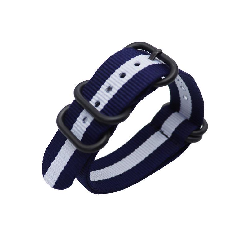 Zulu NATO Nylon Watch Strap with Black Five-Ring Buckle, 18/20/22/24mm Options Available