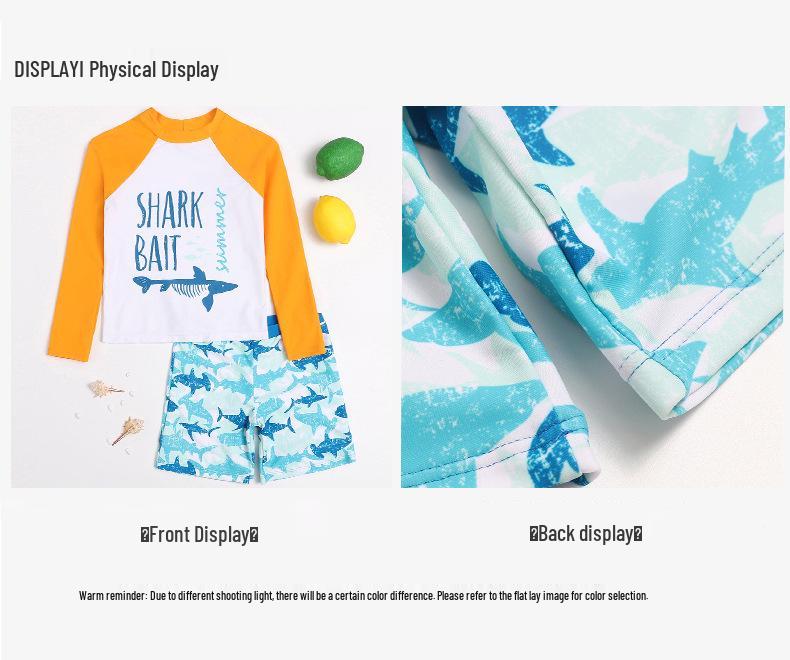 2025 Boys' Quick-Dry Split Swimsuit - Long-Sleeved Beach Sunscreen