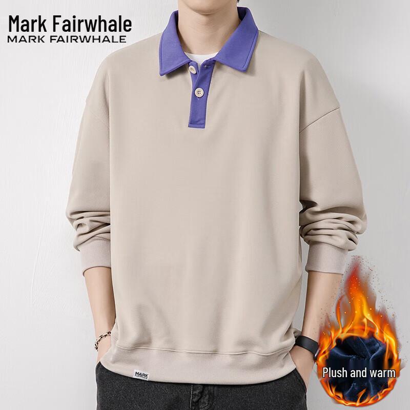 Mark Fairwhale Men's Collared Long Sleeve Pullover Sweatshirt