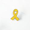 Pack of 10 Anti-Violence Awareness Pins Yellow Ribbon Shape Brooches Stylish Enamel Breastpins Colorful Badges Ornament