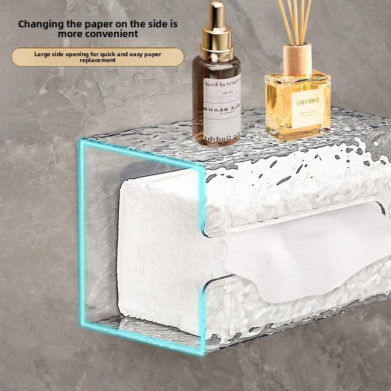 Face Towel Storage Box, Wall-mounted Tissue Box, Household Bathroom and Kitchen Upside-down Tissue Box