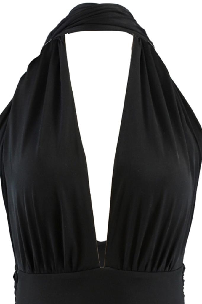 Women's New Season Swimsuit Black Deep V Low-cut Swimsuit