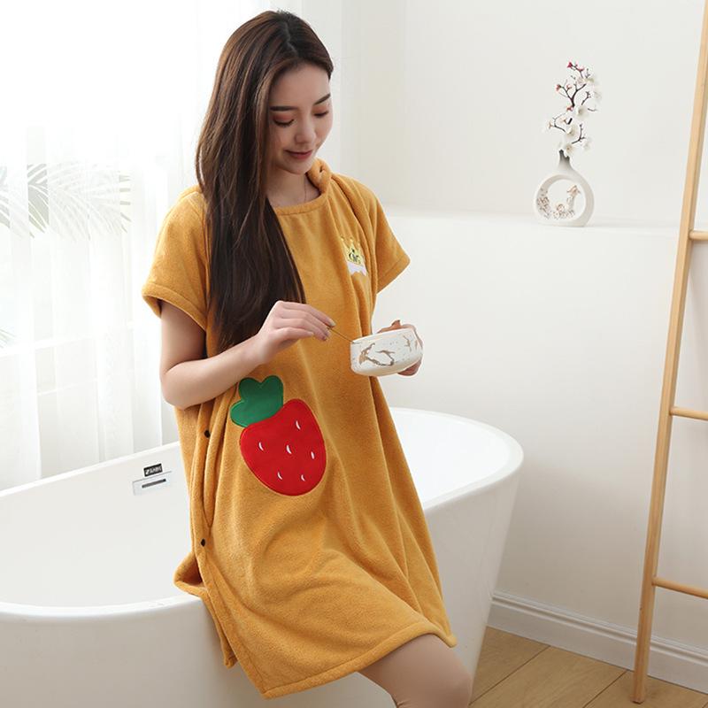 Quick-Dry Coral Fleece Hooded Cloak Bathrobe for Adults and Kids