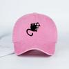 Funny Black Cat Print Washed Baseball Cap Soft, Comfortable, Lightweight, Breathable, Adjustable Cute, Playful, Trendy, Fashiona