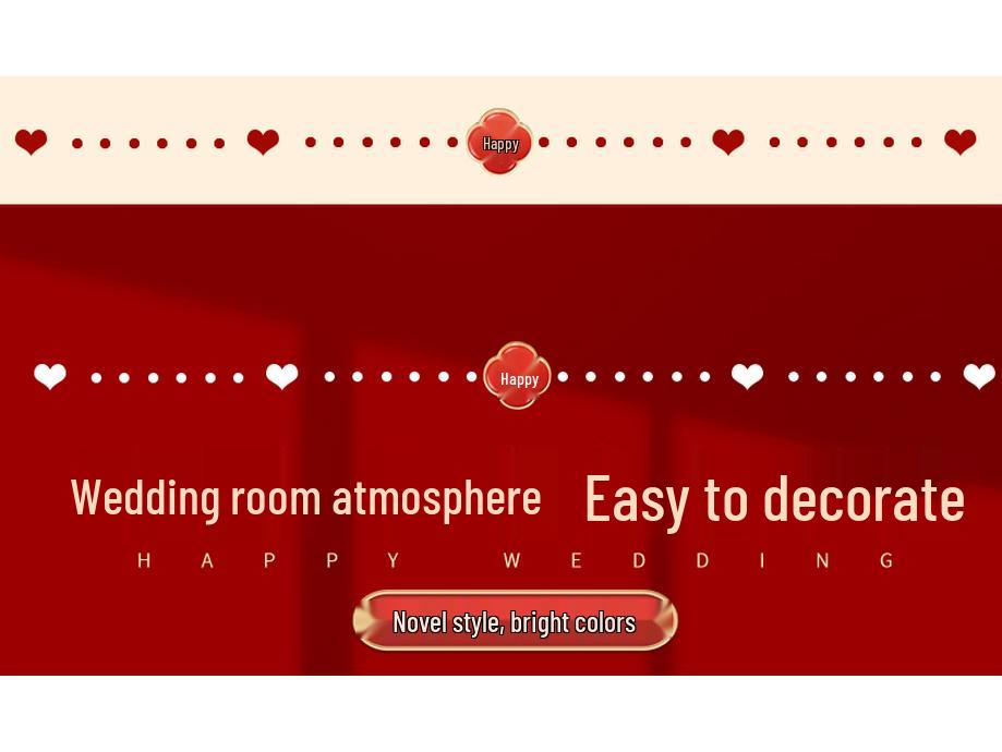 Wedding Room Decor Set: Bride's & Groom's Bedroom Double Happiness Garland