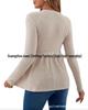 Long-Sleeve Solid Color Maternity Pullover T-Shirt