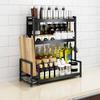 Stainless Steel 3-Tier Kitchen Countertop Seasoning Rack
