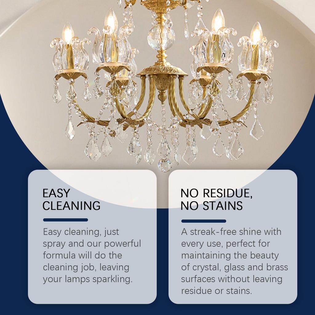 Soluție de curățare pentru candelabre, soluție de curățare pentru lămpi cu cristal, nu este nevoie de dezasamblare, spray, nu este nevoie de ștergere, nu este nevoie de spălare, soluție de curățare pentru iluminat cu lămpi. 237 ml