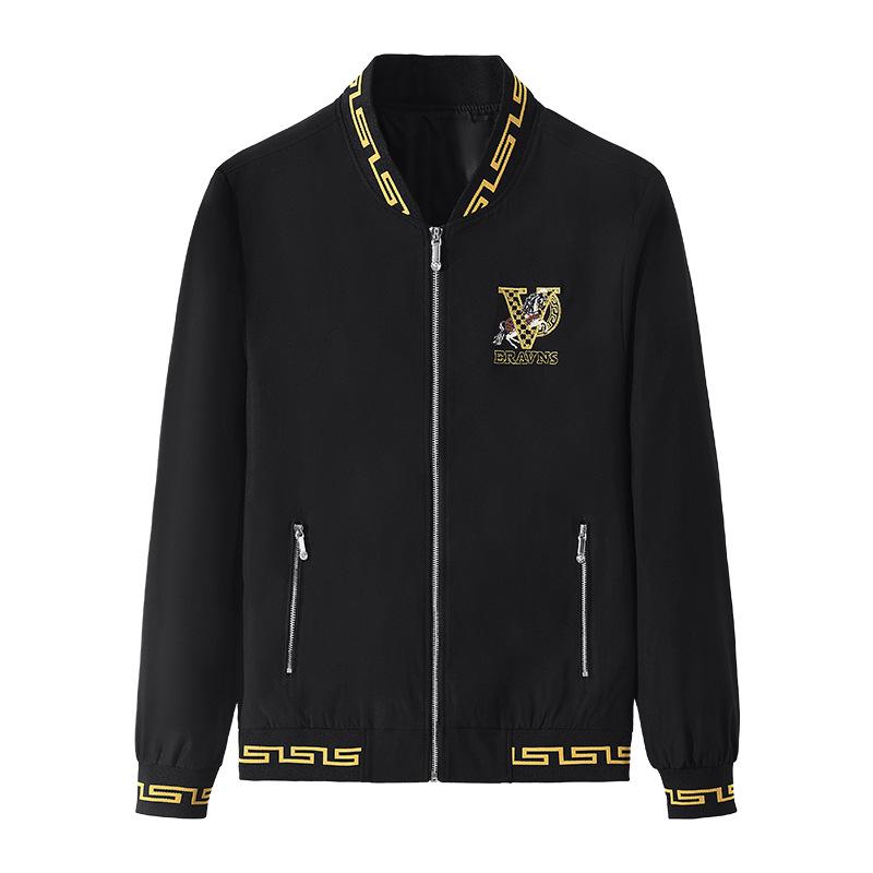 Europäische Herren-Stickjacke mit Stehkragen - Herbst/Winter Slim Fit, V-Ausschnitt, Verdickt, Mode