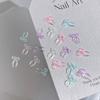 50Pcs Transparent Colorful Ribbon Bows Nail Art Decorations Accessories Minimalist Jelly Bowknot Resin Nail Charms Diy Crafts