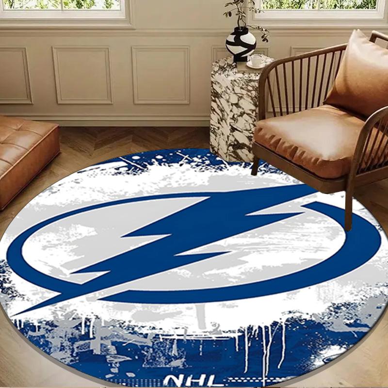 Tampa Bay Hockey Round Rug for Livingroom,Bedroom, Palyroom, Chair Rug, Area rug, Circle Carpet, Large Size Decor Fan Christmas gift