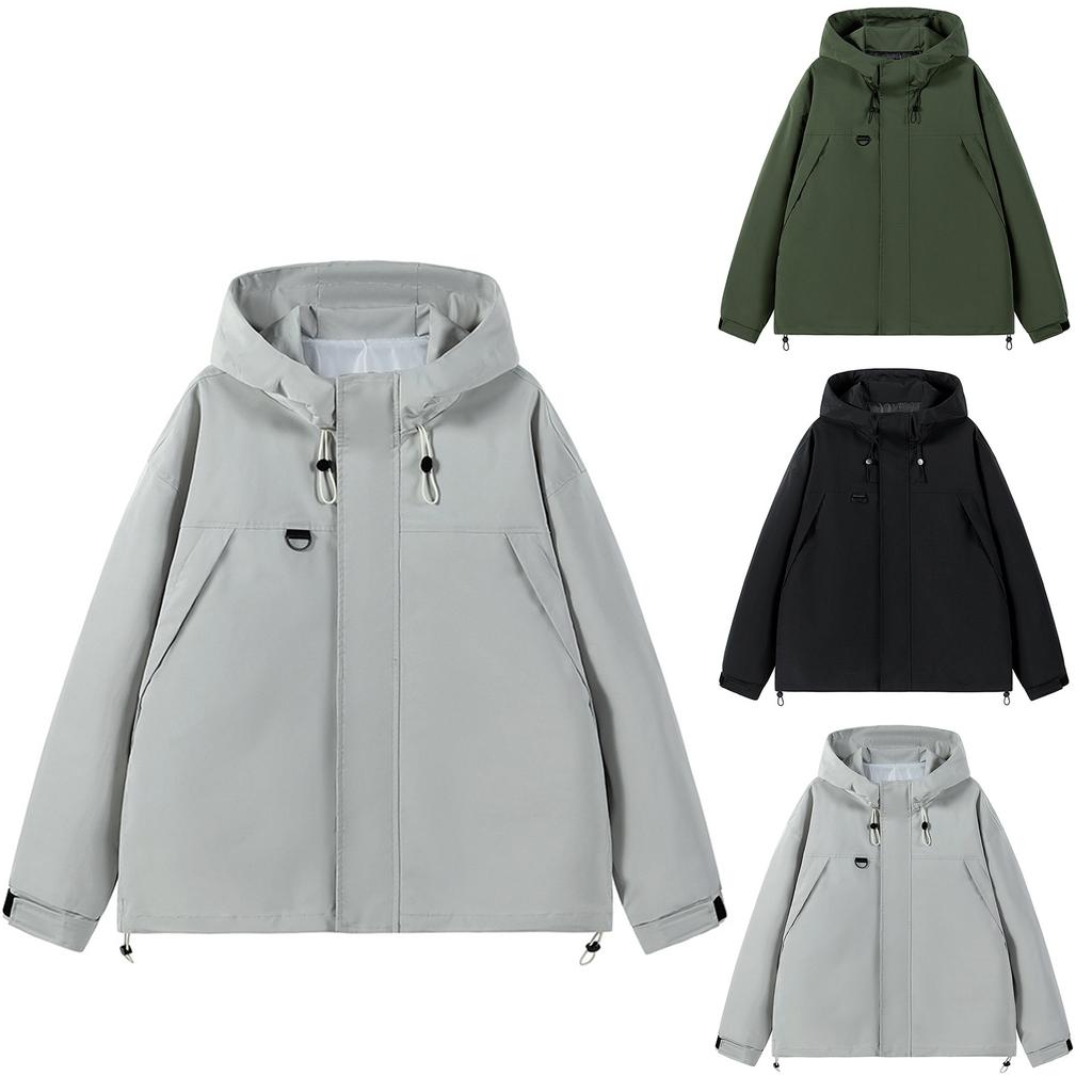 Men's Windproof And Scrawnproof Outdoor Overalls Loose Casual Hooded Jackets Are Fashionable