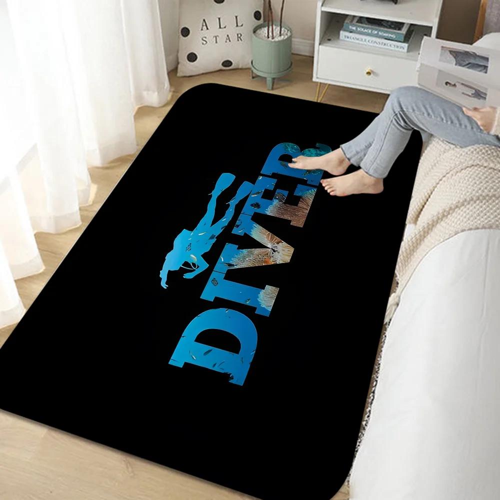 Dive Scuba Diving Entrance Door Mat Nordic Style Bedroom Living Room Doormat Home Balcony Anti-Slip Modern Home Decor