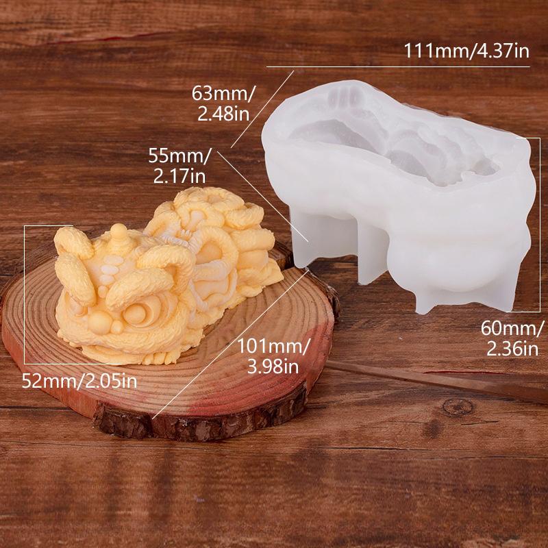 3D Silicone Mold Cute Lion Ice Maker Food Grade Reusable Mold Household Coffee Ice Kitchen Candy Chocolate Pudding Mousse Cake