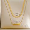 Custom 304 Stainless Steel 18K Gold Plated PVD Doble Collarbone  Necklace Waterproof Heart Butterfly Pendant Women