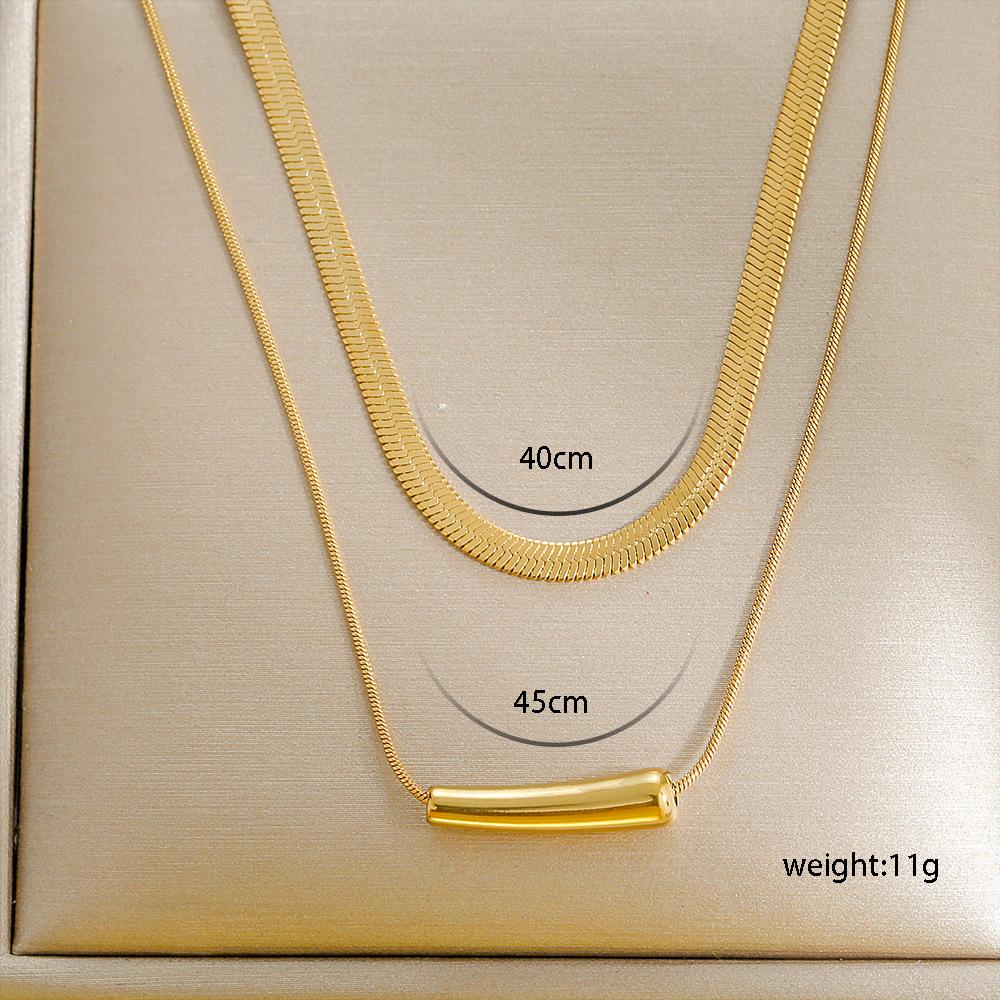 Custom 304 Stainless Steel 18K Gold Plated PVD Doble Collarbone Necklace Waterproof Heart Butterfly Pendant Women
