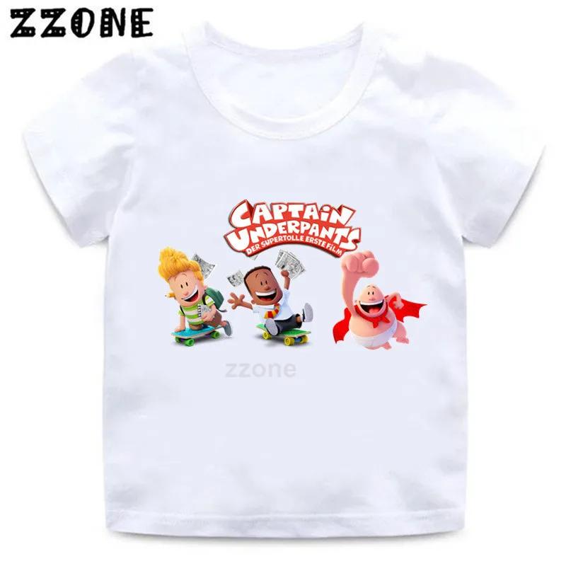 Boys and Girls Captain Underpants Cartoon Print T shirt Kids Funny Casual Clothes Baby Tops Children Summer Short Sleeve Tshirt