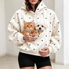 Womens Polka - Hooded Sweatshirt Loose Fit Long Sleeve Casual Pullover With Pocket