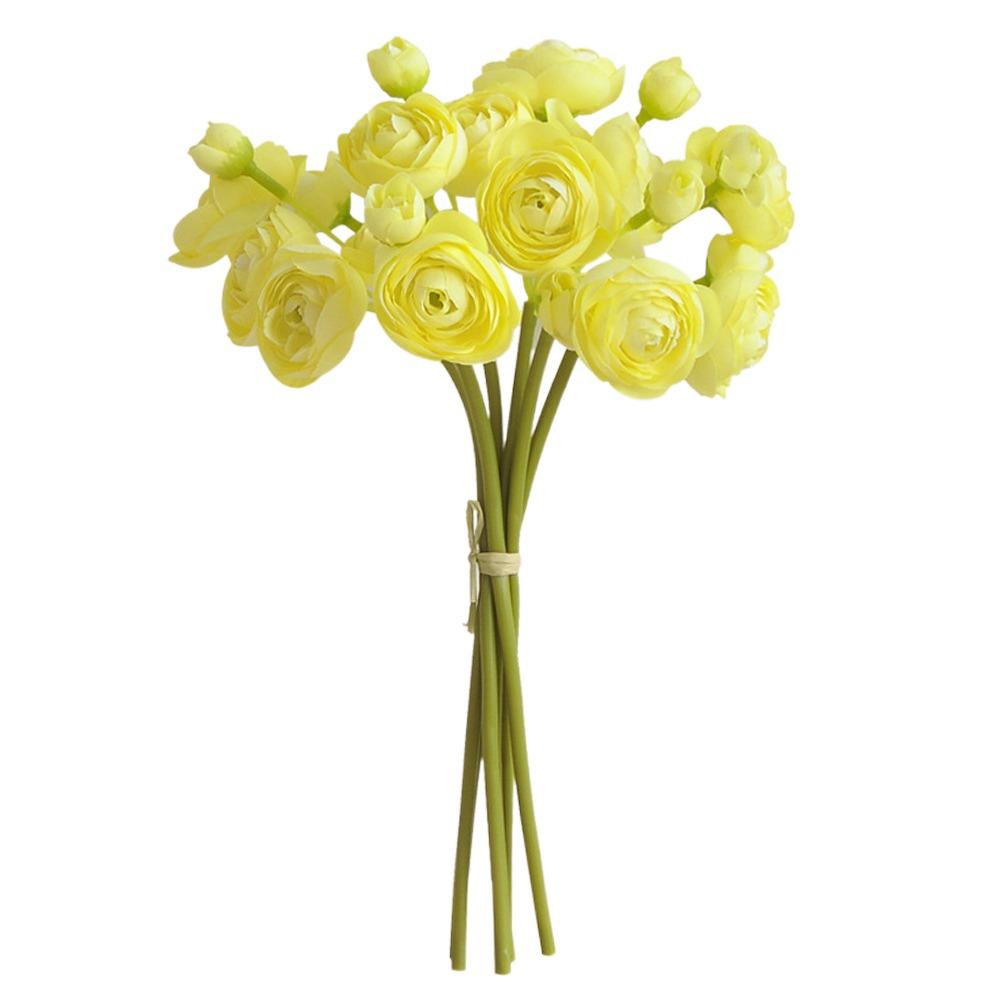 

Багатоколірний штучний лотос, букет, шовкові пелюстки, імітація квітки, квіткова композиція, подарунок жовтий