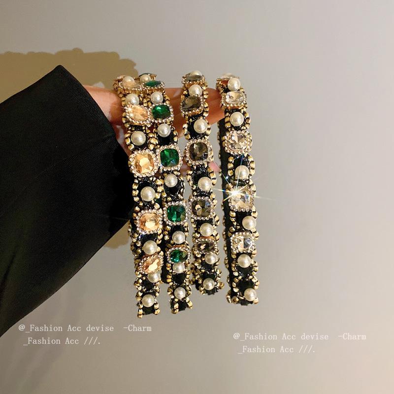 Rhinestone Pearl Korean Anti-Slip Headband: Fashionable, Versatile Hair Accessory for Women