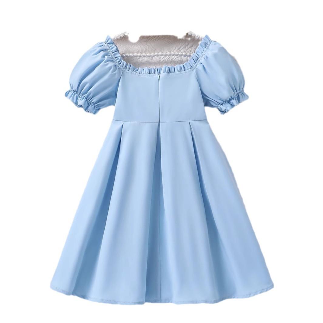 

Девочки Модное Элегантное Платье Летнее Детское Милое Цветочное Платье Платье Принцессы 130cm павлин голубой