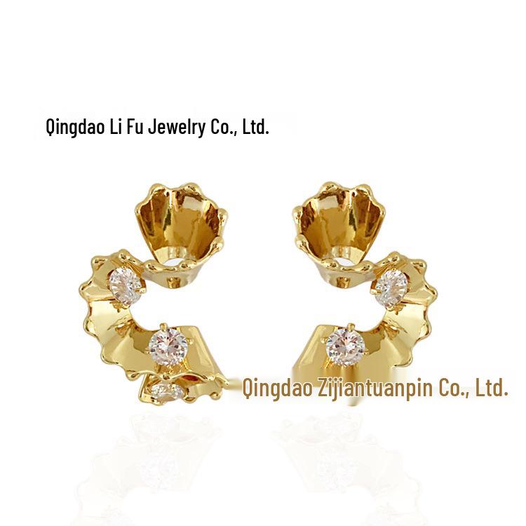 

Exaggerated Minimalist Zircon Metal Earrings - European & American Style