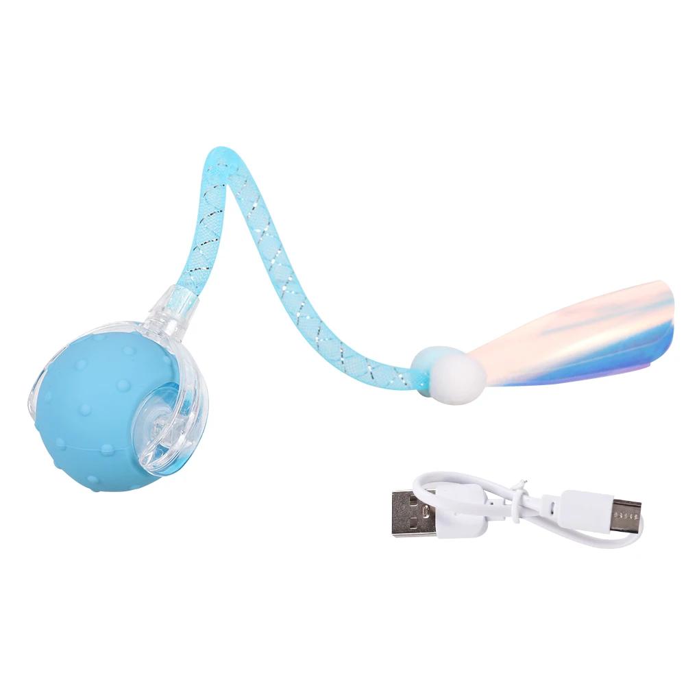 Hot New Automatic Interactive Teasing Cat Ball Durable Chew-resistant with Fake Tail Intelligent Pet Cat Dog Play Prop Accessory
