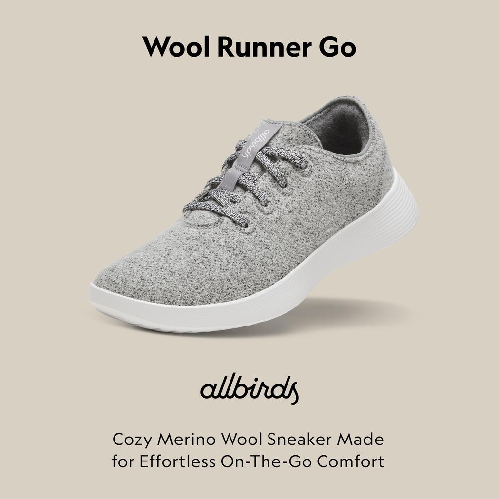 Allbirds WOOL RUNNER GO Mittelgrau Größe cm Herren-Sneaker, (Blizzard Sohle), 26,0