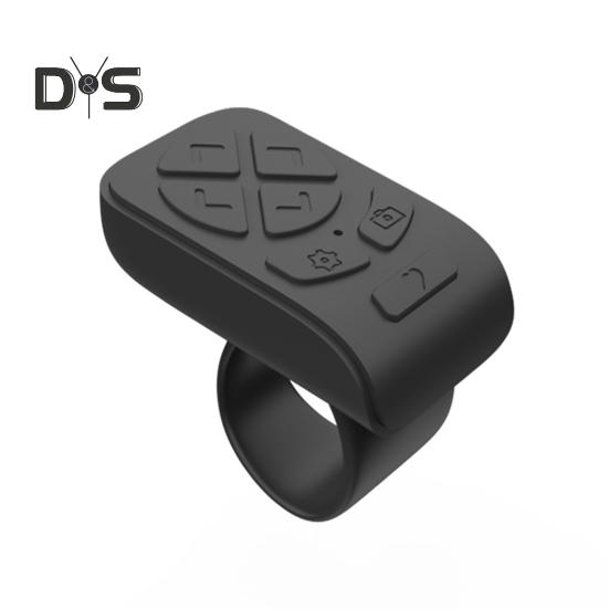 

Пульт дистанционного управления, стабильное соединение, универсальный портативный беспроводной Bluetooth-совместимый контроллер для видеосъемки с помощью пальца, автоматический тюнер страниц чёрный