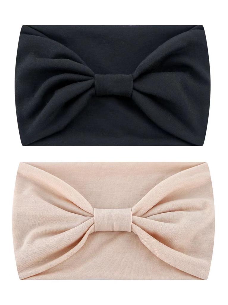 Solid Wide Headband Women Hair Accessories Bowknot Turbans Head Band Wash Face Make-up Sports Running Yoga Headbands