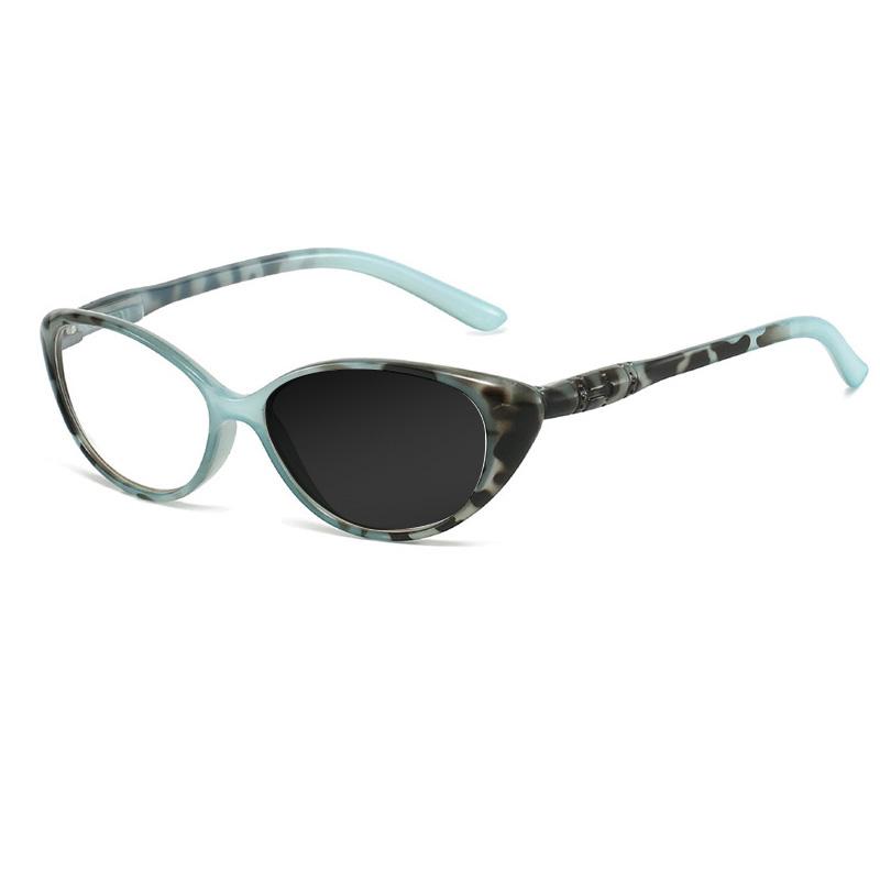 Fashion Cat Eye Print Reading Glasses Photochromic Anti Blue Light Women Hyperopia Eyewear 0 +1.5 +2.5 +3.5