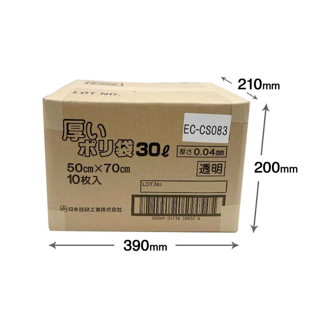 sales 30 liter transparent garbage bags 10 pieces x 30 books [Case (300 pieces)] (thickness 0.04 mm)