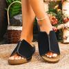 Fashion Women Wedge Slippers Summer Comfortable Buckle Woman Shoes Lightweight Fashion Slippers Open Toe Breathable Sandals Slides Women