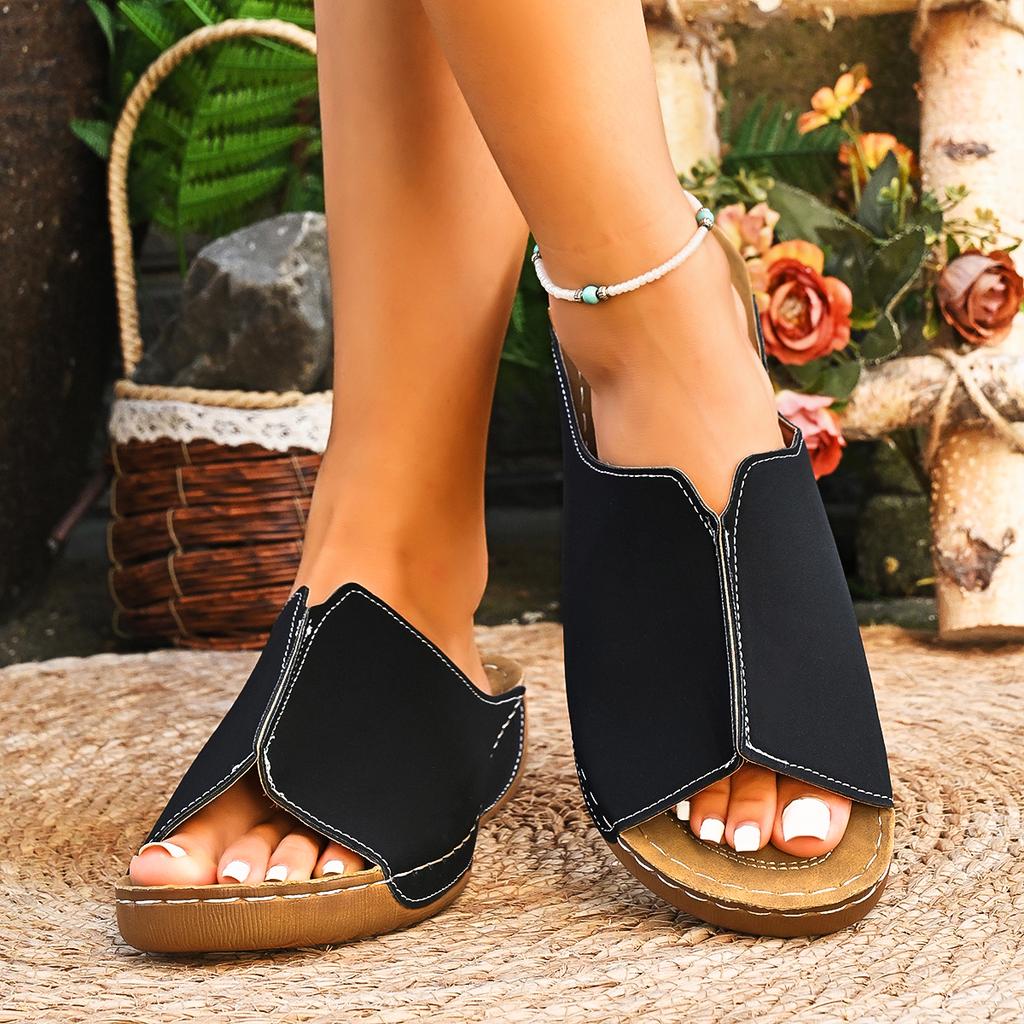 Fashion Women Wedge Slippers Summer Comfortable Buckle Woman Shoes Lightweight Fashion Slippers Open Toe Breathable Sandals Slides Women