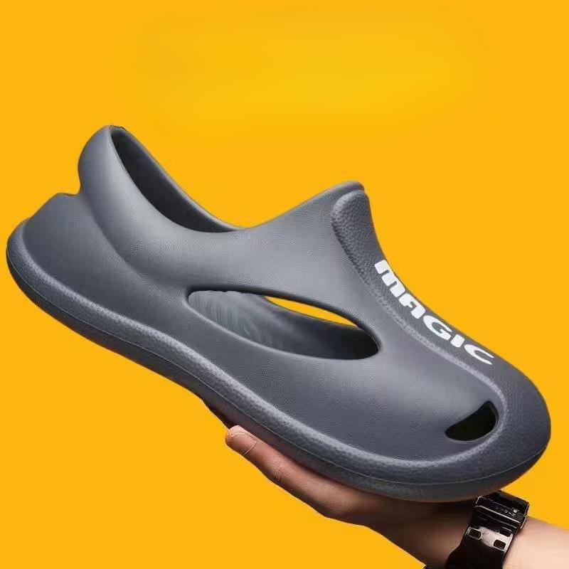 Fashion Men's Sandals Outdoor Men's Hole Hole Shoes Breathable Wear-Resistant Shoes Casual Soft Bottom Anti-Slip Wedge Slippers