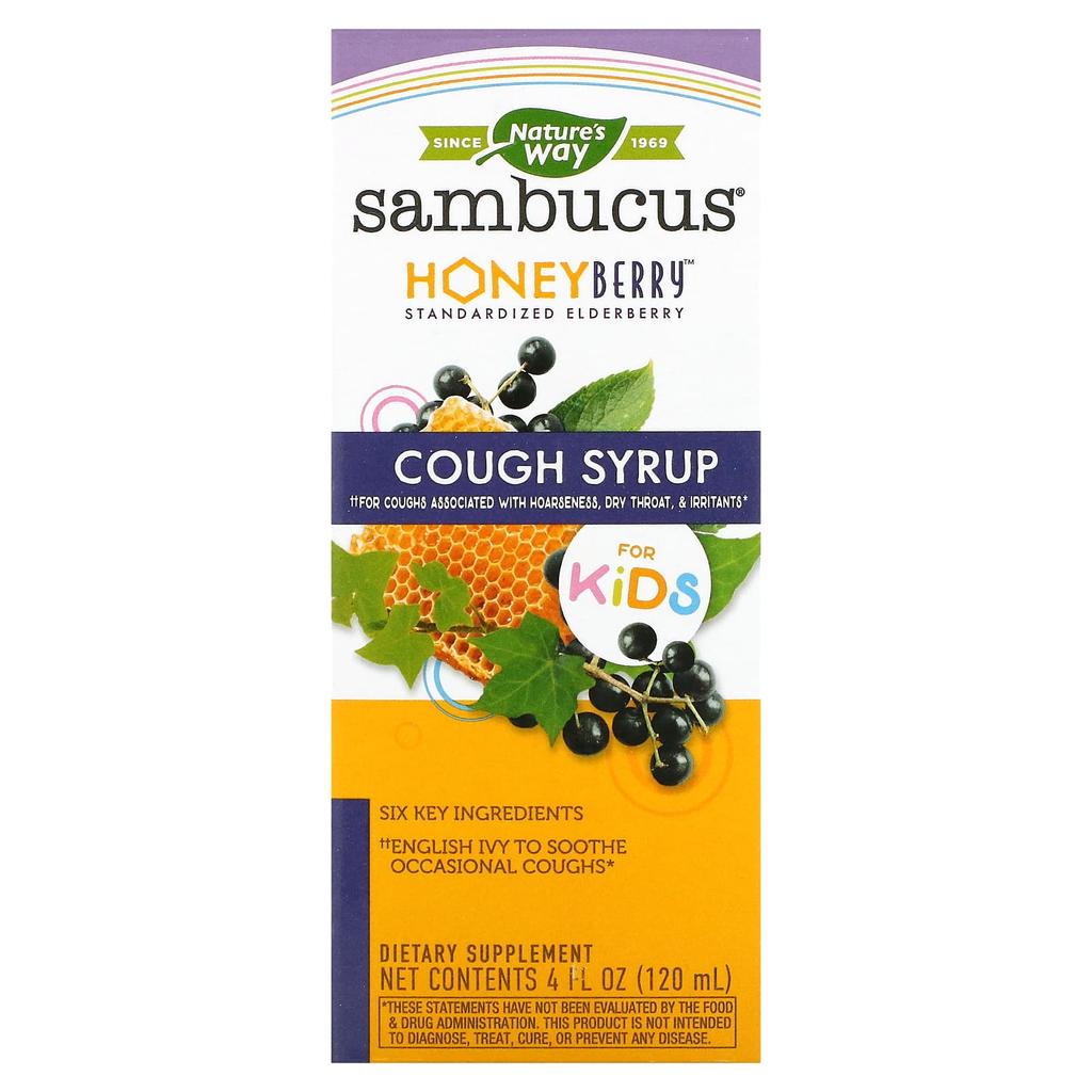 Nature's Way Sirop contre la toux au miel et aux baies de miel pour enfants, 113 ml (120 ml)