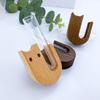 Funny Wooden Pet Cat Hair Vase Magnetic with Glass Tube Pet Hair Storage Box Cartoon Fridge Magnet Vase Gift Idea